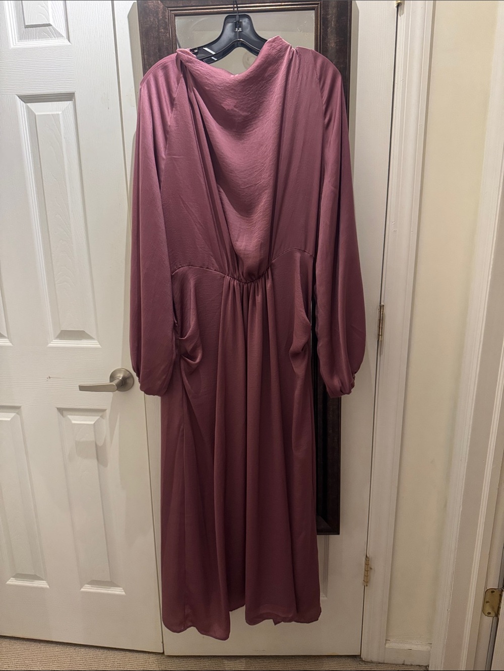 ASOS Design purple draped front long sleeve maxi dress size 12